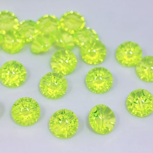 Neon Gelb Acryl Ösen Knöpfe, Hellgelb, Transparent Klar, Pilz Form, Rücken Loch, 13 mm, Halbe Zoll, Für Strickjacke Bluse Kleid