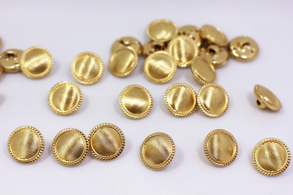 Golden Color Metal Shank Buttons, Gold Color, Striped Pattern, Retro  Vintage Style, for Sewing Sweater Blazer Jacket, 15mm, 0.6inch, Round - Etsy