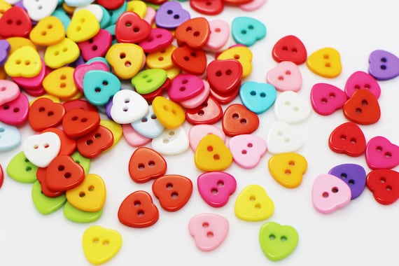 HEART SHAPED BUTTONS 4 Colours