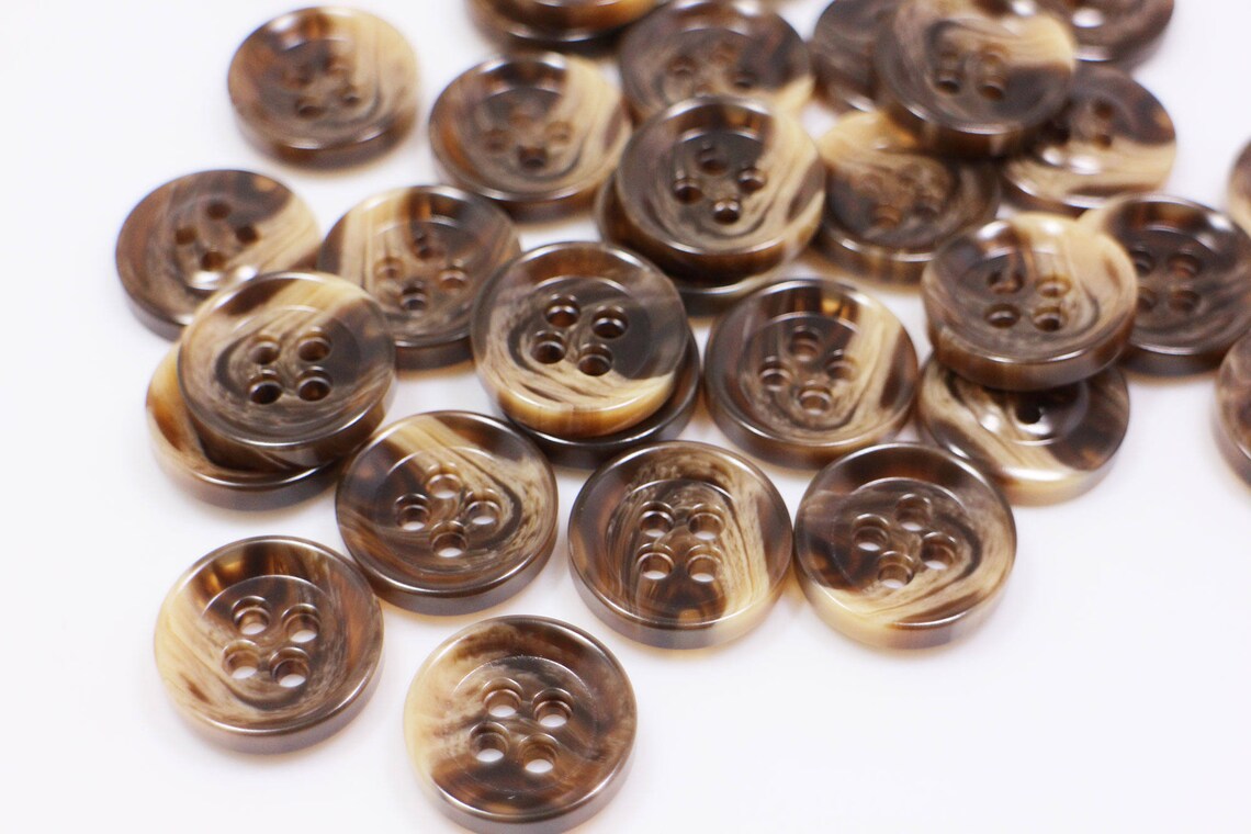 Brown Marble Pattern Buttons Raised Edge Buttons Resin Etsy