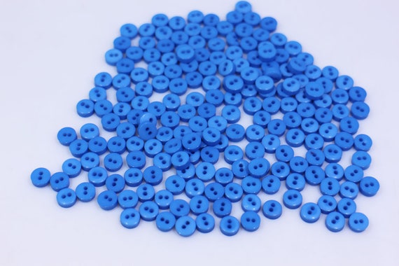 100 pcs 6mm Tiny Buttons, Micro Buttons 2 Holes Mix Colors