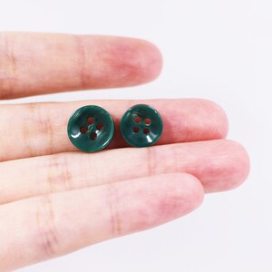 Dark Green Buttons, Shell Looking Button, Small Four Holes Resin ...