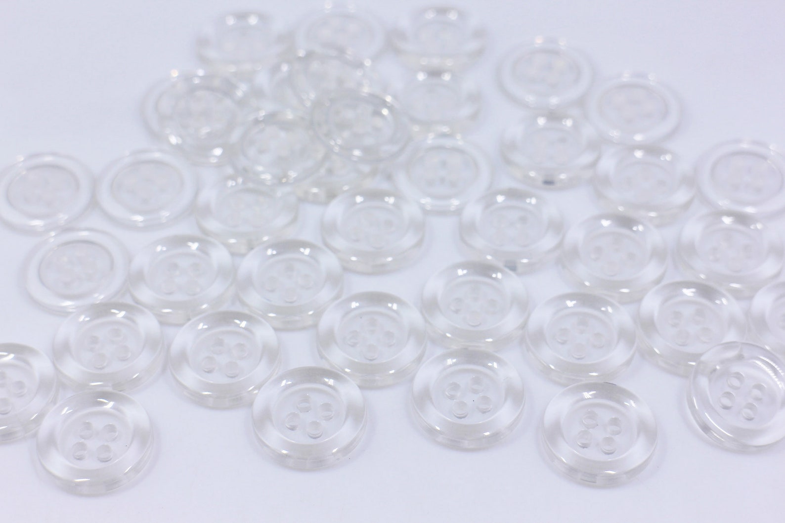 Large Clear Buttons Large Transparent Button Four Holes - Etsy