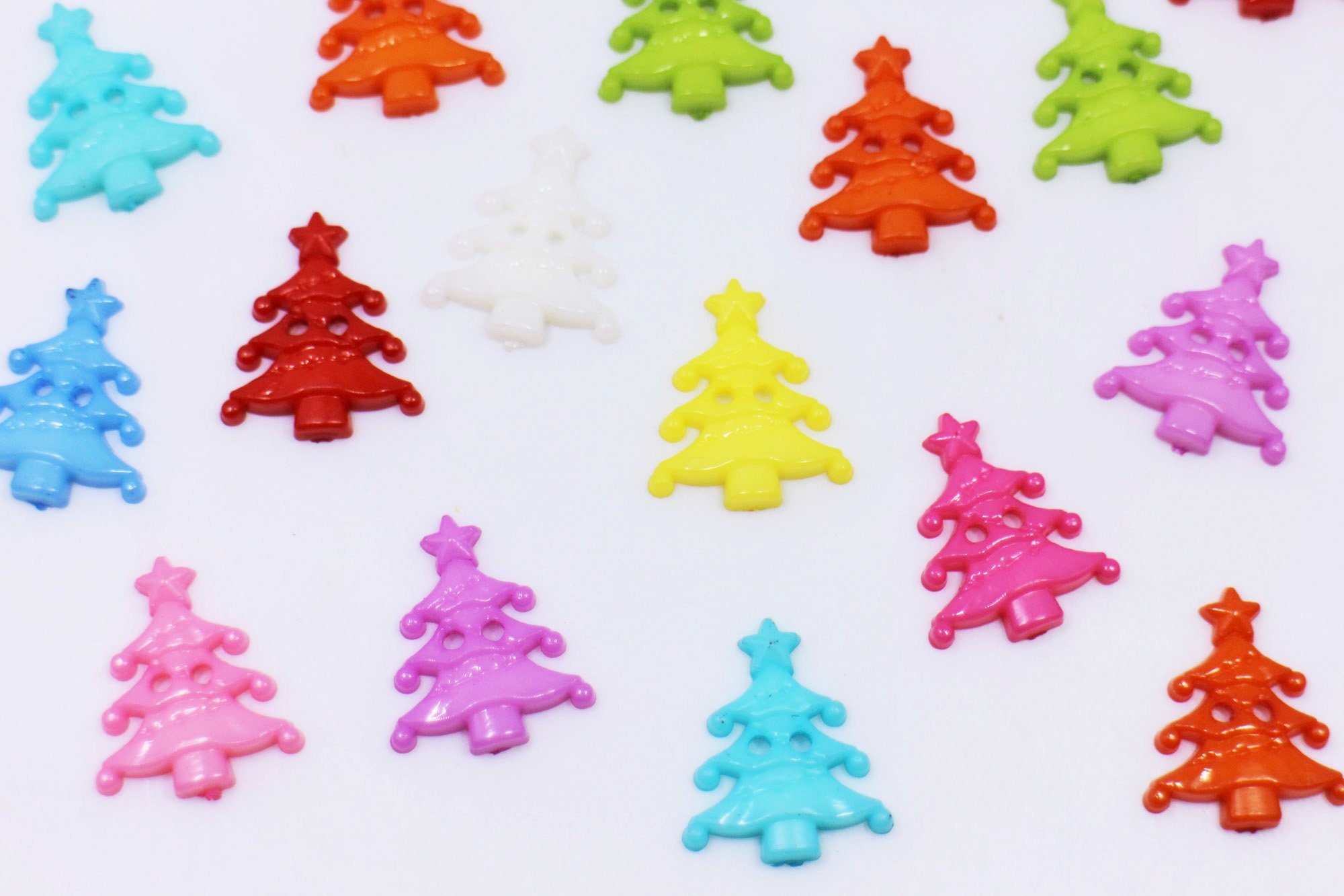 Christmas Tree Plastic Button Children Plastic Buttons | Etsy