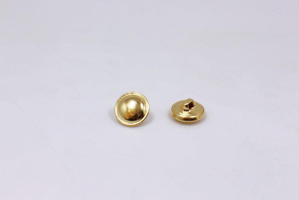 Shank button metal, trendy 15 mm, golden