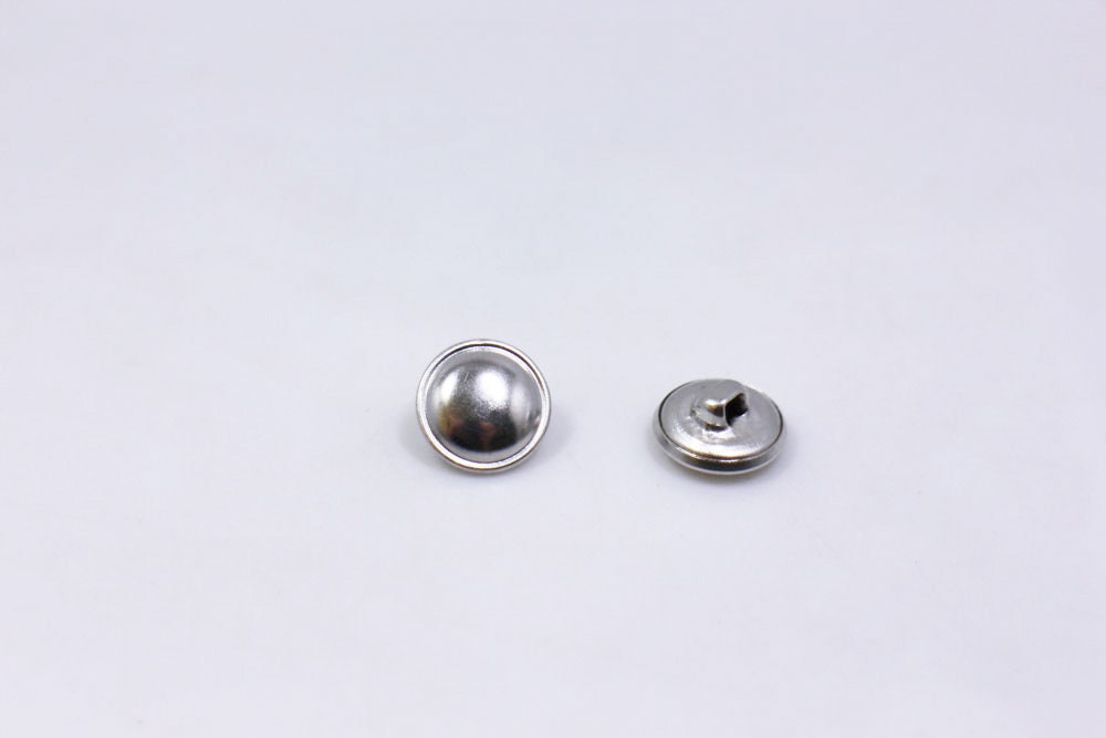 Boutons Métalliques En Forme De Champignon - Argent 15 Mm, Tige Haute - Lot De 10 Pour Manteaux, Vestes