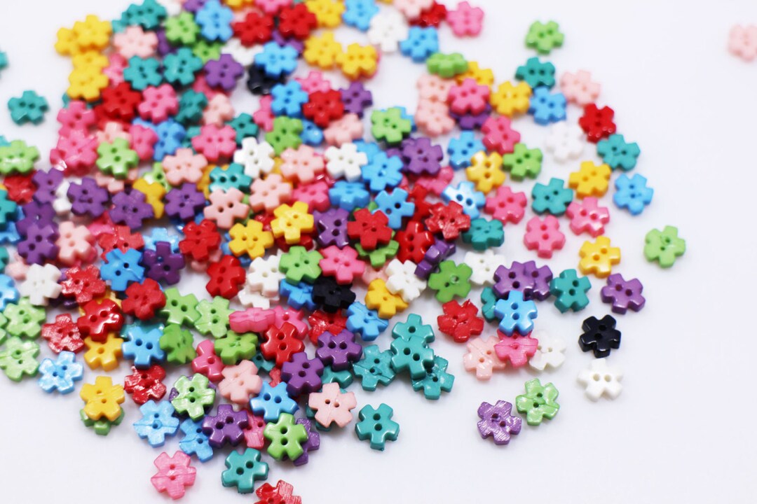 8 Mm Mini-Knöpfe In Blumenform, 20 Stück – Bunte Puppenknöpfe Zum Basteln