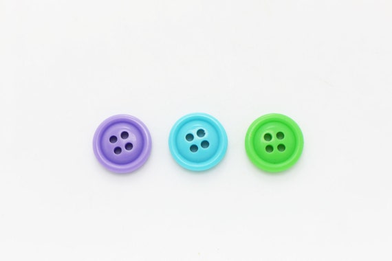 Lot De 6 Boutons Vintage 25mm Bleu Lavande - Plastique Années 50, Pour Tricot & Artisanat