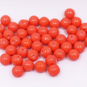 Orange Ball Shaped Shank Buttons, Tunnel Shank, Sphere Shape, Made of ABS, Solid Dark Orange Color, For Cardigan Sweater, Special Unique,9mm