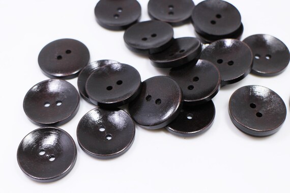 Plain two-hole wooden buttons, 2 sizes