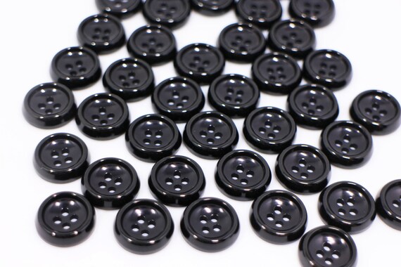 Black Business Jacket Button, Glossy Finish, Bowl Shaped