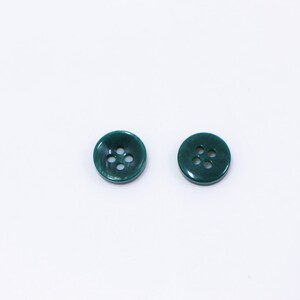 Dark Green Buttons, Shell Looking Button, Small Four Holes Resin ...