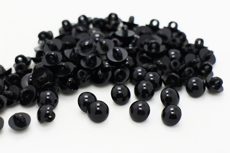 20 Mini Black Eyes Shank Buttons Toy Doll Eyes Bead Etsy