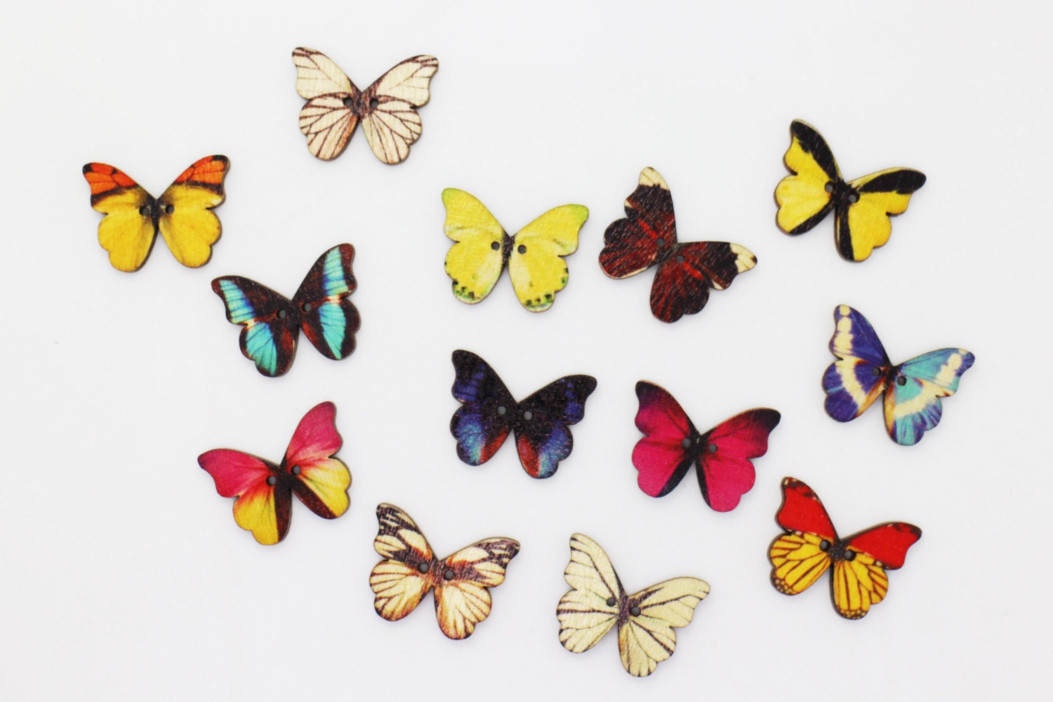 Butterfly Wood Button Children Button Animal Button Baby - Etsy Denmark