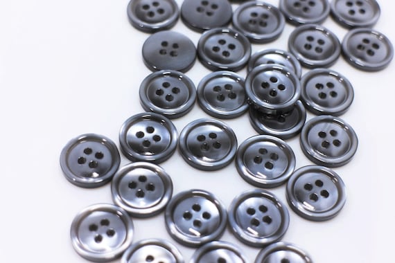 álbumes de recortes, dos agujeros 6 Botones de Madera Azul Brillante Ideal para coser 30 mm