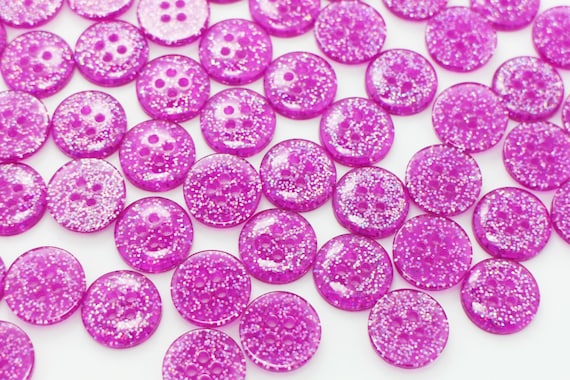 Buy Violet Glitter Shimmer Button, Purple Color, Four Holes, Thick 