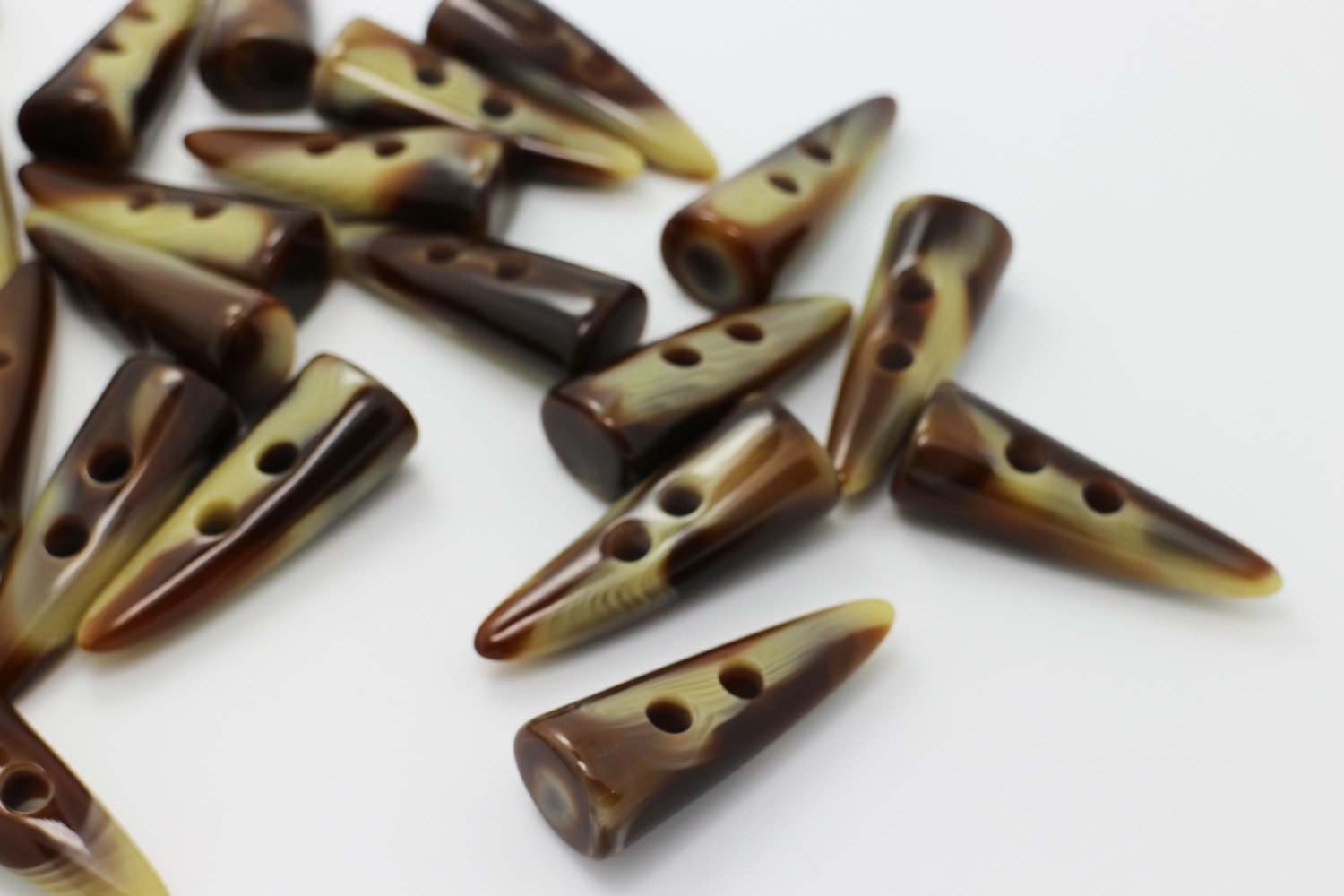 10 Brown Toggle Button Toggles Buttons Two Holes Duffel Etsy