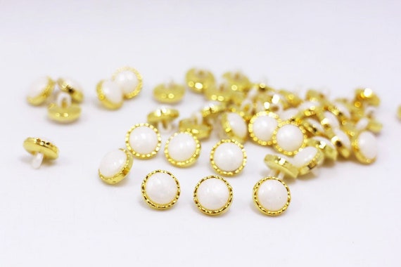 Bouton De Couture Ancien Jaune Et Transparent En Relief - Occasion - France