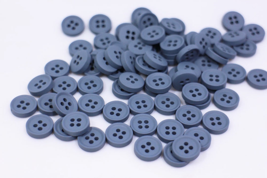 Matte Dark Blue Buttons Denim Blue Color Solid Color No Shine Small Matte Dark Blue Buttons Denim Blue Color Solid Color No Shine Small