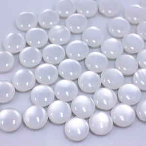 White Tunnel Shank Button, Shiny Finish, Back Hole, For Sewing Cardigan Blouse Dress, 10mm, 11.5mm, 0.4inch, 0.45inch, Round Bean Shape