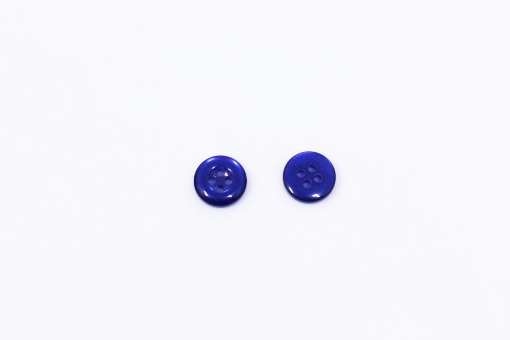 Navy Blue Buttons Small Size Wide Edge Made of Resin for
