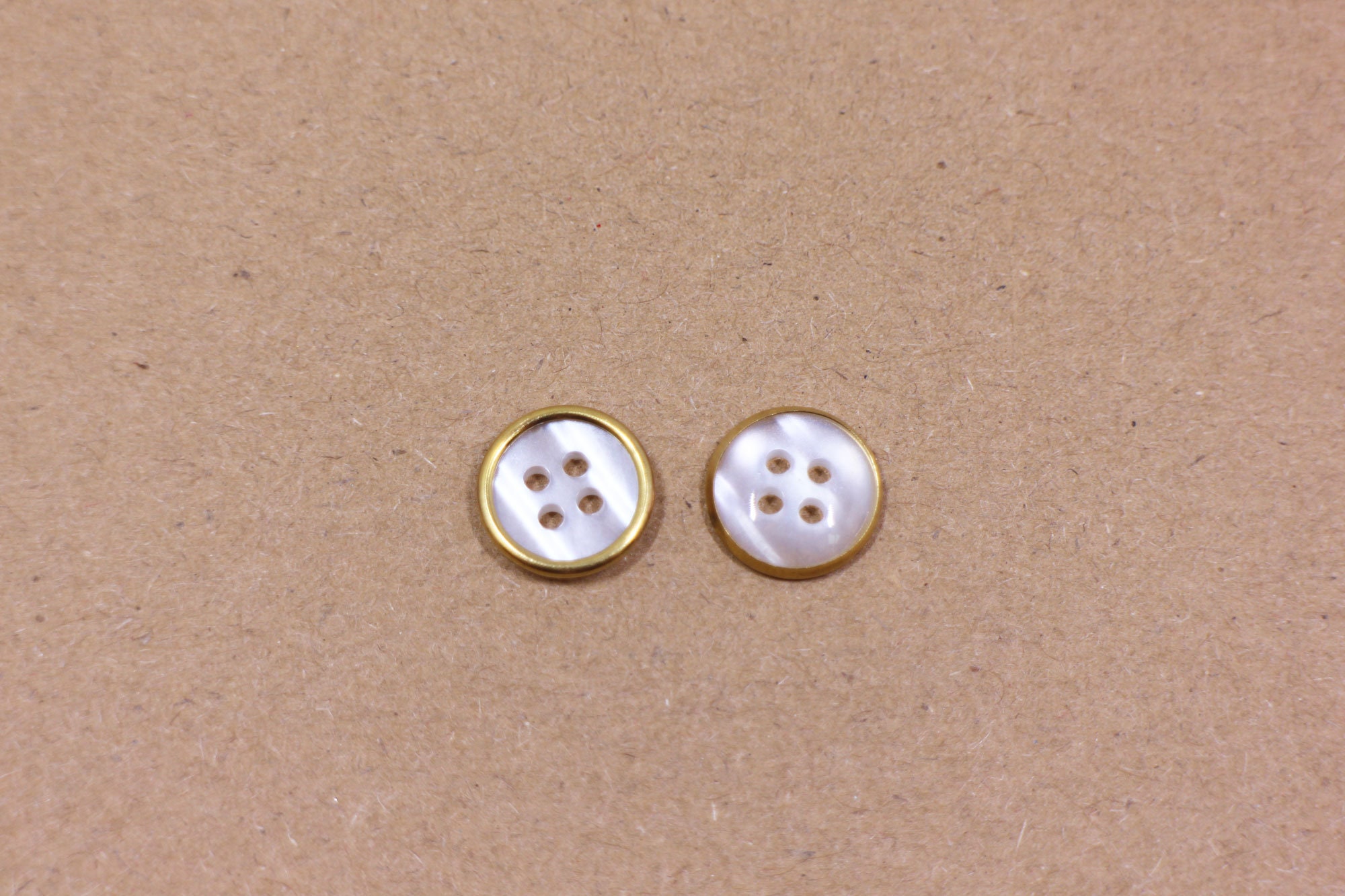 White and Gold Edge Button, Semi-transparent Clear in the