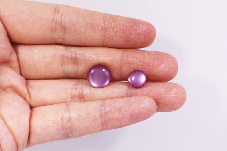 Purple Shank Button, Lavender Purple Color, Mushroom Shaped, For Sewing Cardigan Blouse Dress, Extra Small Size, 7.5mm, 10mm, Shiny Finish image 9