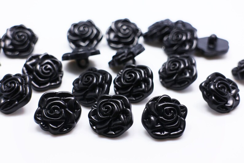 black button up with roses