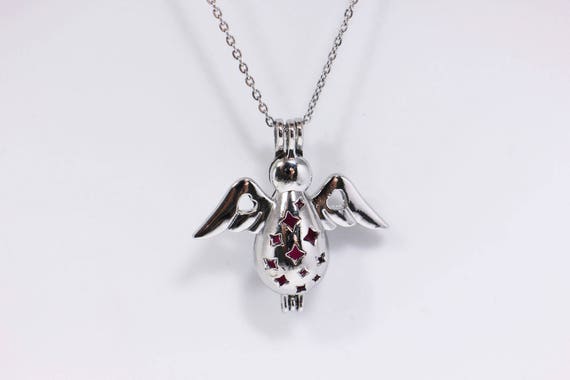 Angel Essential Oils Necklace, Silver Color, Star Cut Out