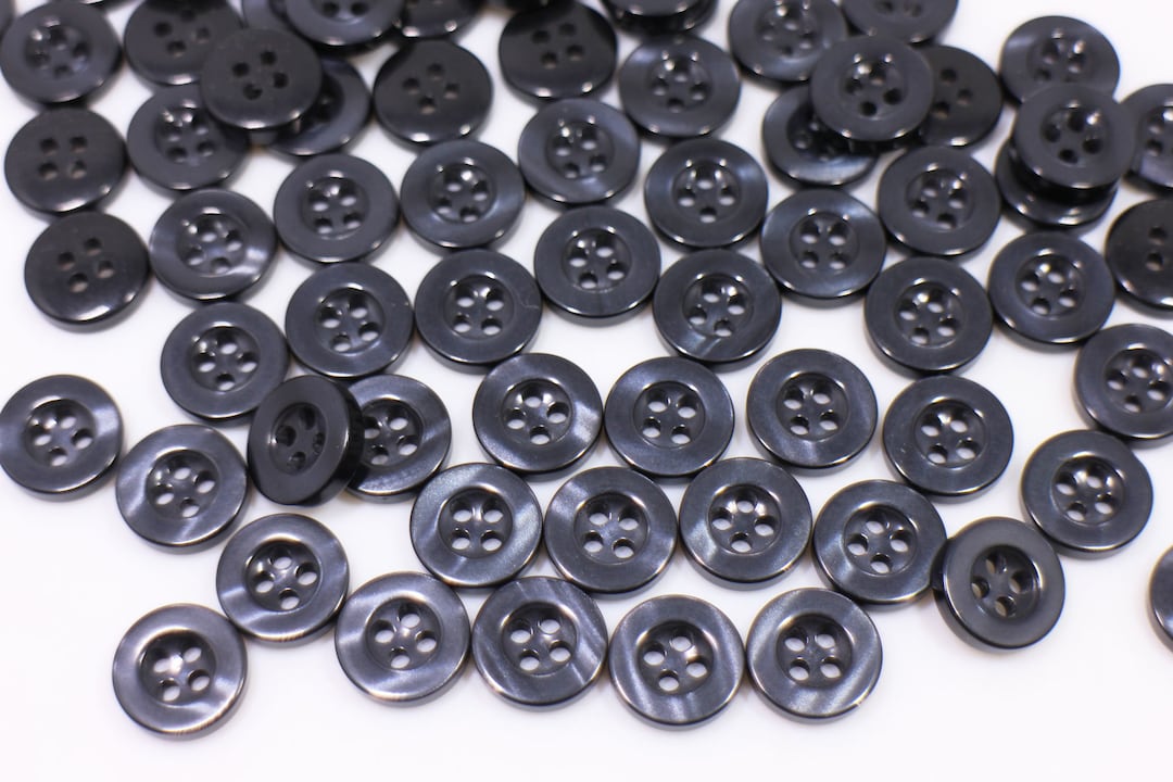 Black Buttons, Shell Looking , Small Size, Shiny Glossy Finish, for ...