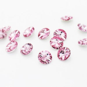 Boutons à tige en acrylique rose clair, tige en tunnel, élégant et brillant, pour coudre un chemisier de robe cardigan, 12 mm, 0,47 pouce, pointu, décoratif