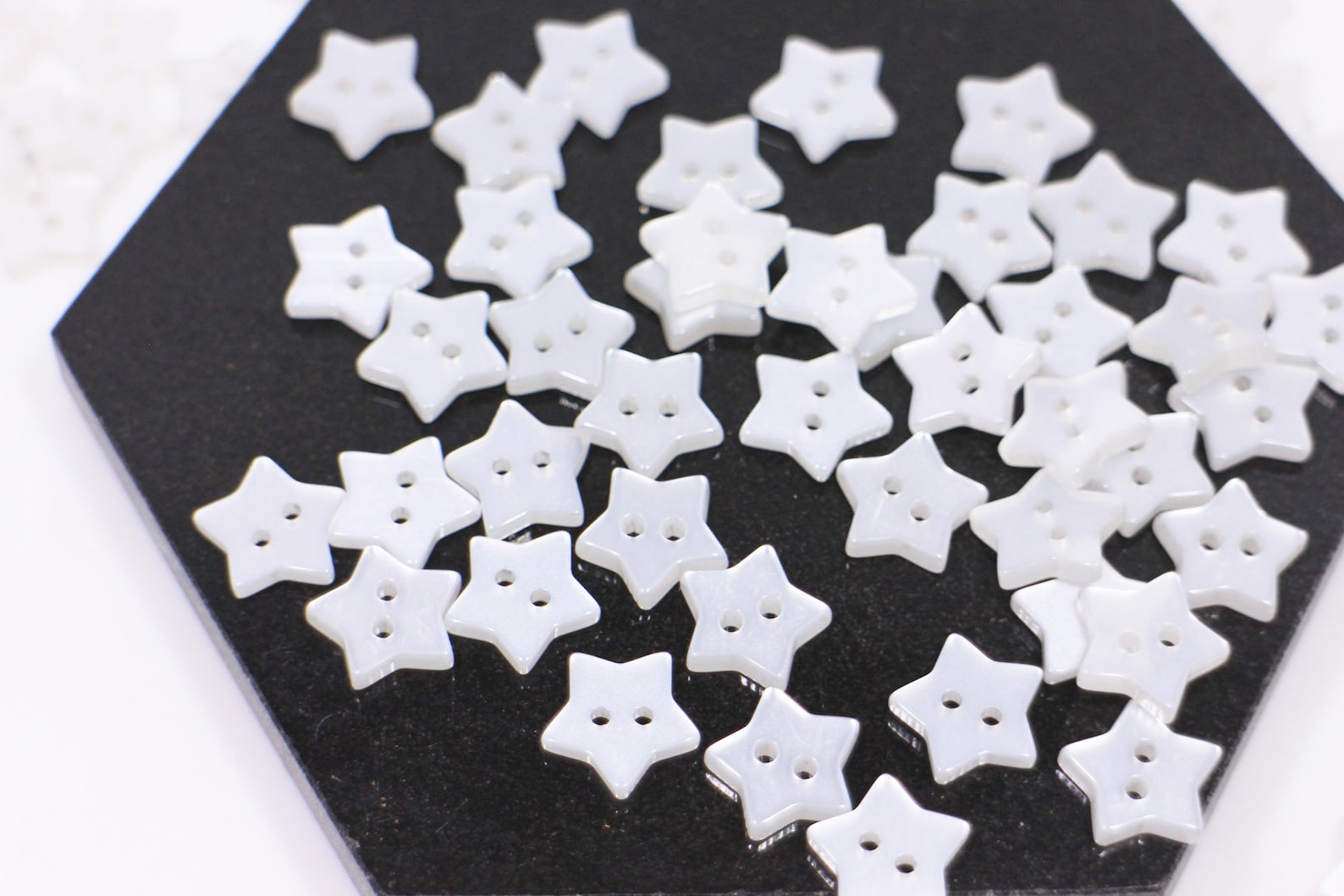 White Star Buttons Star Shaped Buttons Resin Buttons Shiny Etsy UK