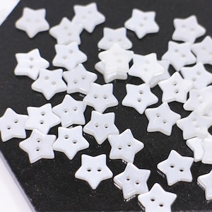 White Star Buttons Star Shaped Buttons Resin Buttons Shiny | Etsy