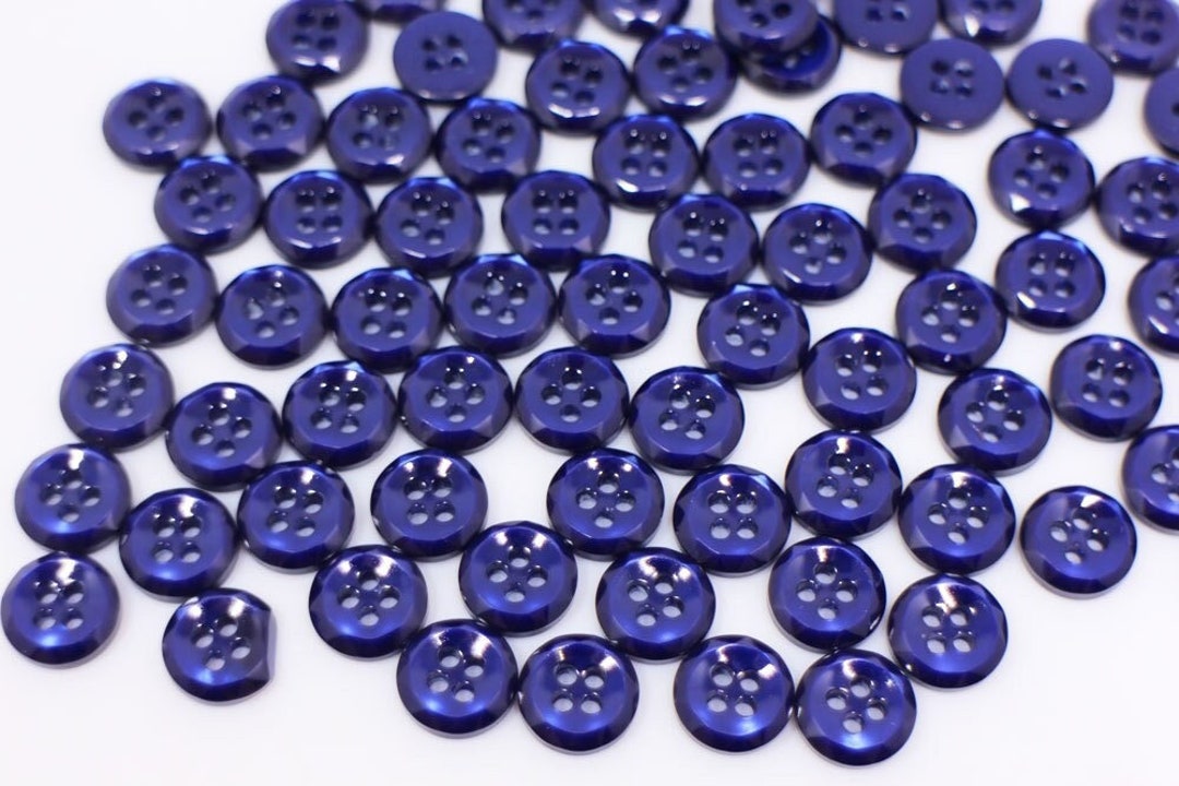 Dark Blue Button, Small Size, Glossy Finish, Deep Blue Color, for ...