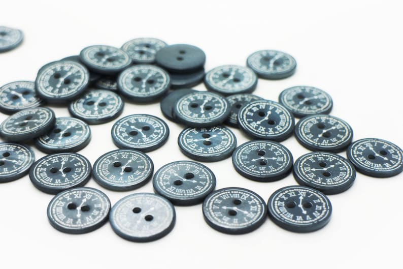 Shell Navy Button Dark Blue Clock Shell Button, Sea Shell Button, Navy Button, Reto Clock ...