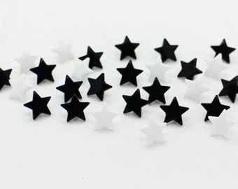 Sternform Druckknopf, schwarz und weiß, Druckknopf, Druckknopf, Polsterknöpfe, Snaps Popper, für Baby Windel DIY Handwerk, 12mm