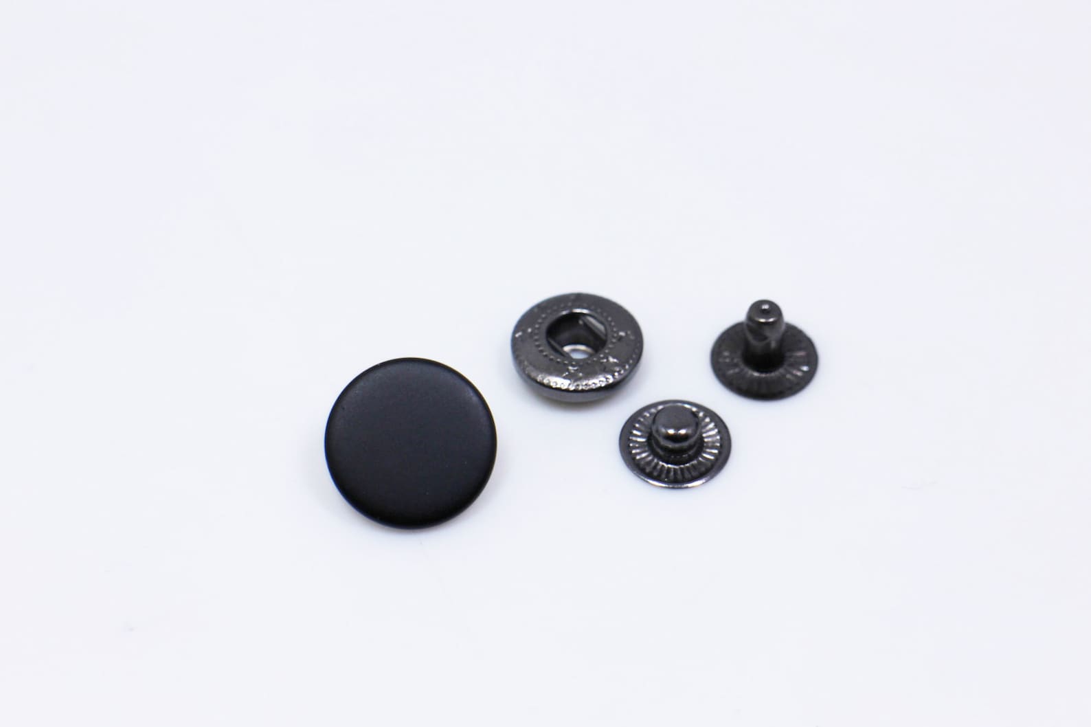 Matte Black Metal Snap Buttons Round Black Snaps Press Stud Etsy