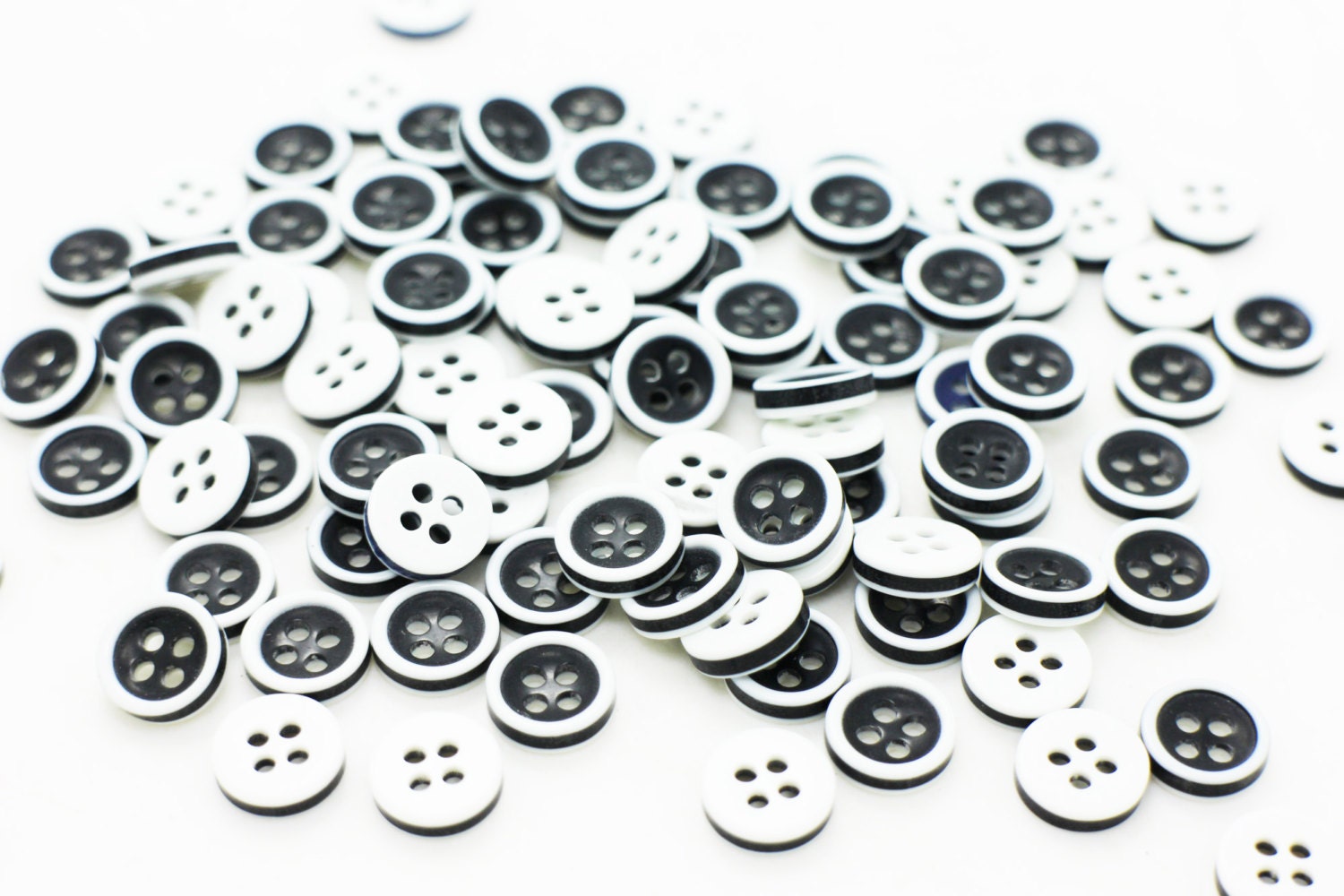 Black with White Dots or Plain Black Button 9/16 or 11/16 – The