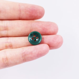 Dark Green Buttons, Shell Looking Button, Small Four Holes Resin ...
