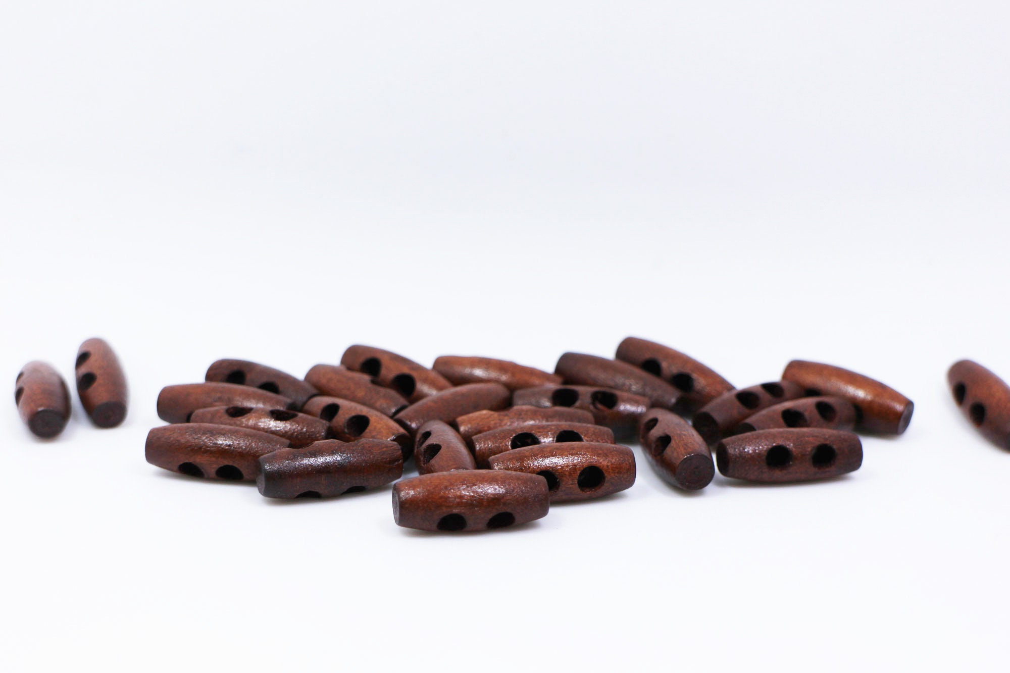 All In One Lot De 50 Boutons à Bascule Ovales En Bois Teinté à 2