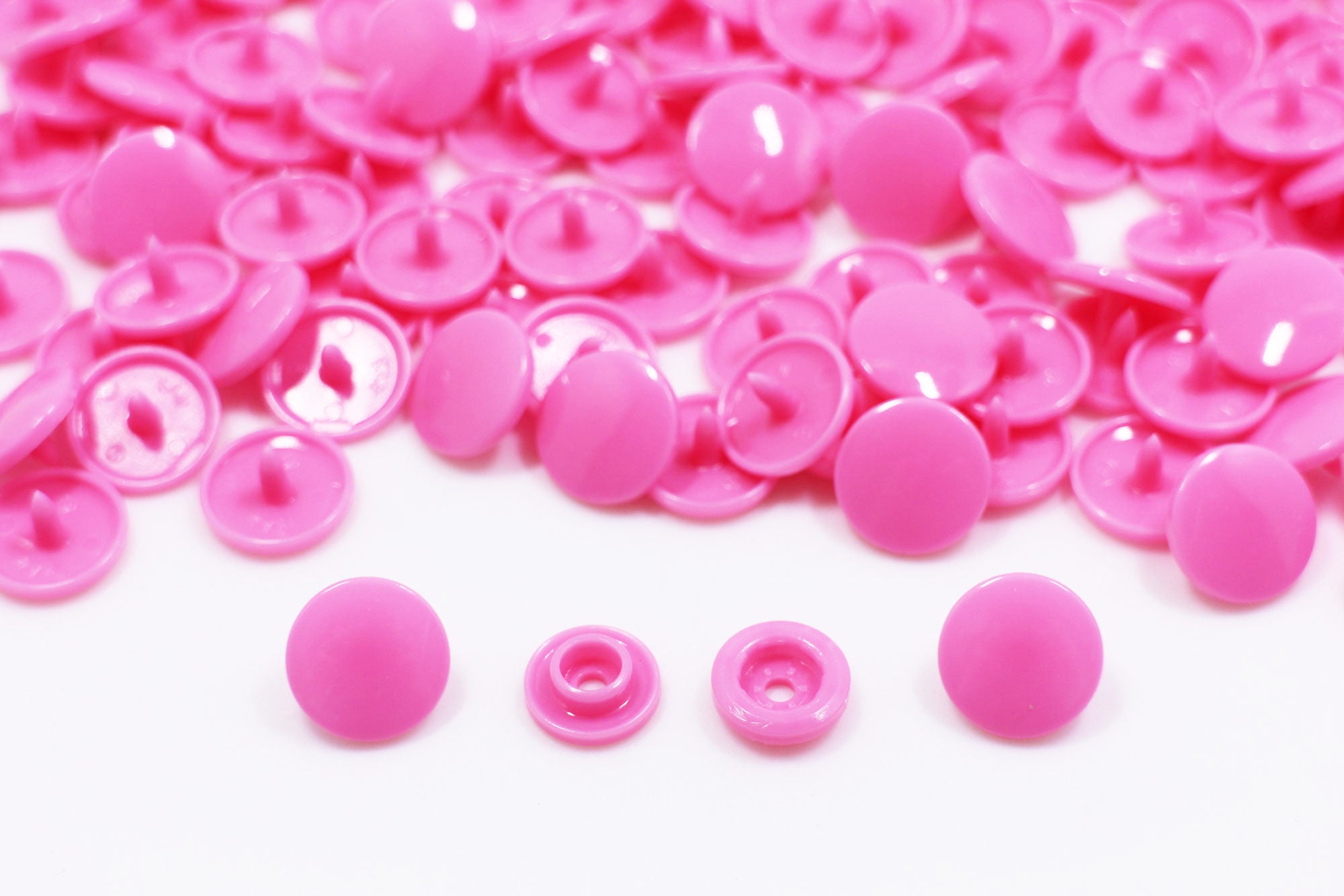 50Sets T5 pink PLASTIC RESIN SNAPS BUTTON FASTENERS PRESS STUD POPPERS 