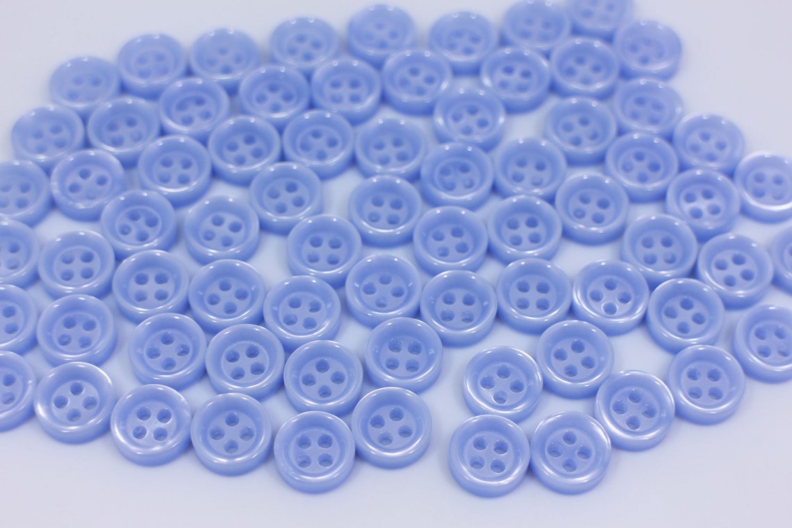 Light Blue Button Small Blue Buttons Mini Shiny Buttons | Etsy