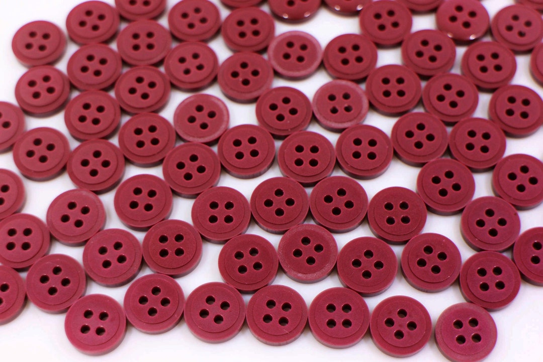Red Buttons, Wine Red Color, Stylish Professional, Small Size, Four ...