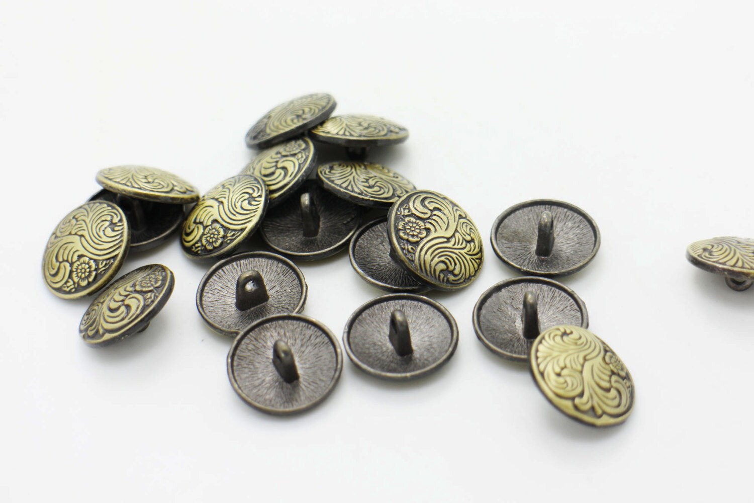 Antique Bronze BOHO Flower Metal Shank Buttons Antique Bronze Etsy UK