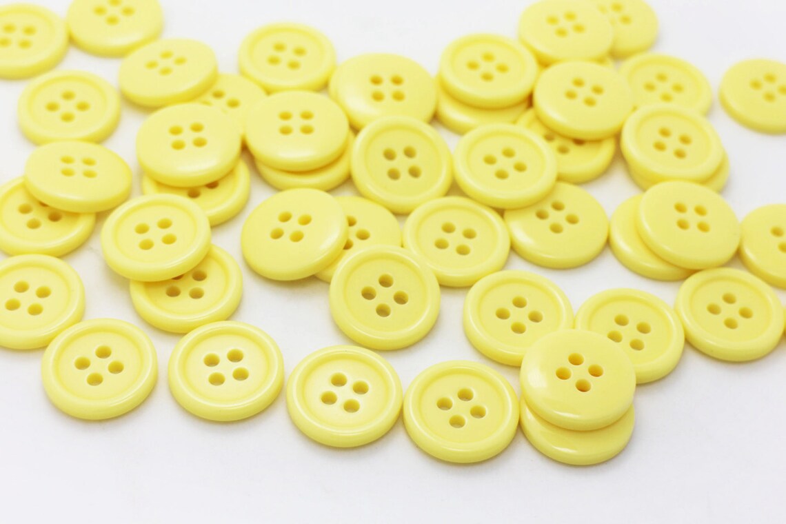 Mustard Yellow Buttons Candy Button Four Holes Button Baby Etsy