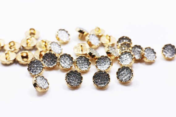 1 inch 10 Acrylic Faux Crystal diamond buttons 25mm silver plated back Bling