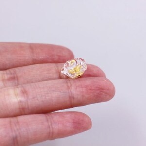 Clear Flower Buttons, Rose Floral Shaped, Clear and Gold Color, For Sewing Cardigan Wedding Dress Blouse,12.5mm, Elegant Romantic Classy DIY image 7