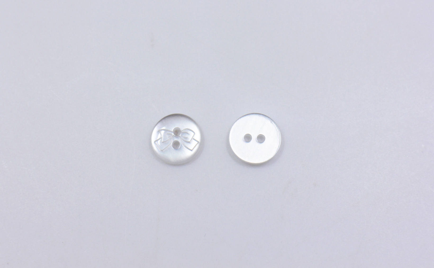 White Butterfly Bow Button, Ribbon Print, Two Holes, Shiny Finish, for ...