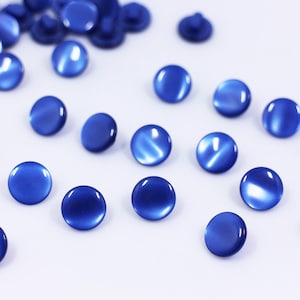 Dark Blue Shank Buttons, Shell Looking, Navy Blue Color, Back Hole, For Sewing Shirt Blouse Cardigan, Made of Resin, Round Shaped, 10mm