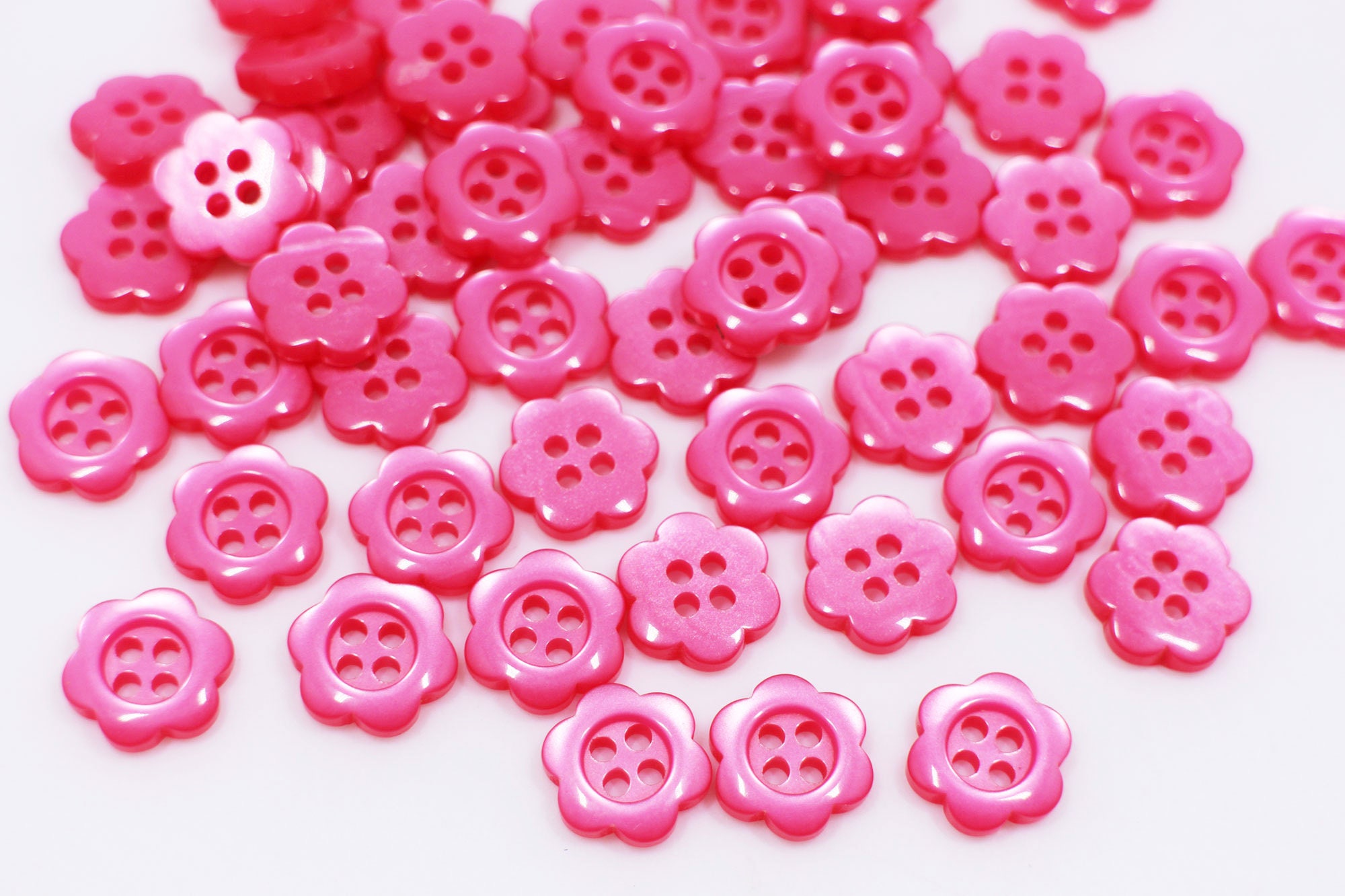 Flower Buttons Floral Shaped Buttons Small Buttons Pastel Etsy